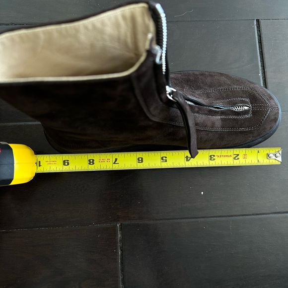 The Row Suede Zipped Boots in Dark Brown - Picture 4 of 7
